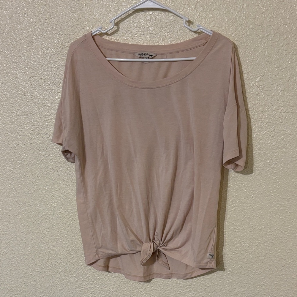 Toad&Co Blush Tie-Front Short Sleeve Tee